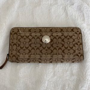 Coach Monogram Zip Around Wallet